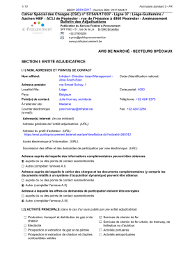 Cahier Spécial des Charges (CSC) n° 57/54/4/17/037