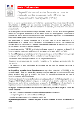 Note d`information Dispositif de formation des évaluateurs - SniA-ipr