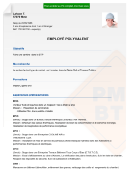 Recrutement CV EMPLOY&Eacute; POLYVALENT