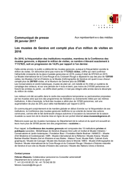 Les musées de Genève ont compté plus d`un