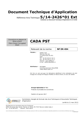 Document Technique d`Application CADA PST