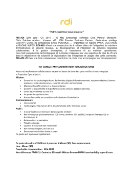 "Votre exp&eacute;rience nous int&eacute;resse" H/F CONSULTANT