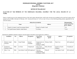 election of two members of the rodrigues regional