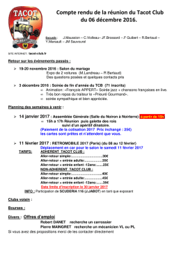 Compte rendu de la réunion