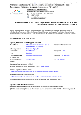 Am&eacute;lioration de la s&eacute;curit&eacute; - placement/remplacement d`&eacute;chelles sur