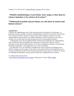 Modèles mathématiques et prévisions: leurs usages et