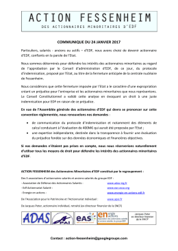 Action Fessenheim actionnaires minoritaires EDF