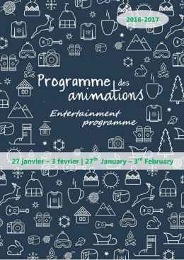20 janvier &ndash; 3 f&eacute;vrier | 27th January &ndash; 3rd February