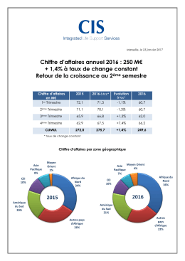 Chiffre d`affaires annuel 2016