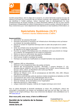 Sp&eacute;cialiste Syst&egrave;mes (H/F)