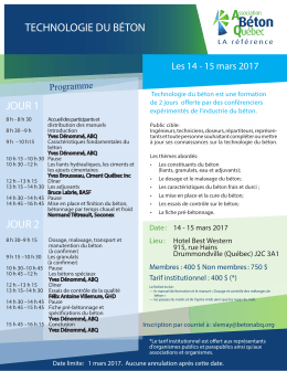 technologie du b&eacute;ton jour 1 jour 2
