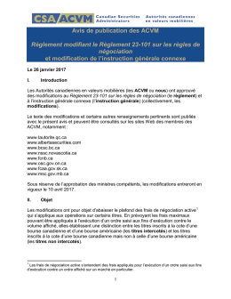 modification - Autorité des marchés financiers