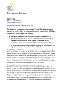 Communiqué de presse - EY Firepower Index and Growth Gap