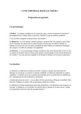 UNE CHENILLE DANS LE CŒUR Préparation au spectacle