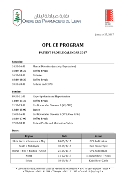 opl ce program - ordre des pharmaciens du liban