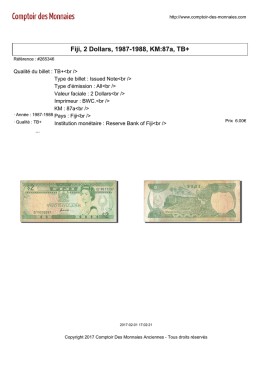 Fiji, 2 Dollars, 1987-1988, KM:87a, TB+