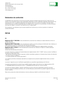 D&eacute;claration de conformit&eacute; FNT-5E