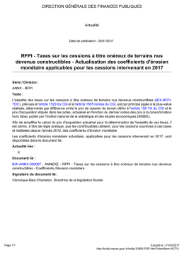 RFPI - Taxes sur les cessions à titre onéreux de terrains nus