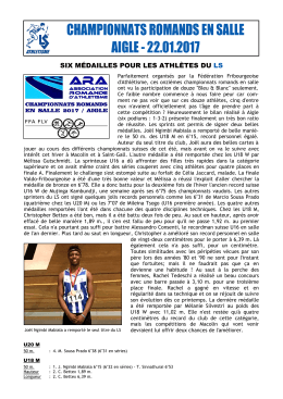 CHAMPIONNATS ROMANDS EN SALLE AIGLE