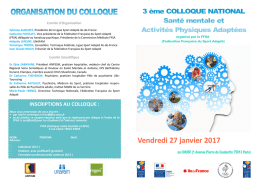 T&eacute;l&eacute;charger Colloque national Sant&eacute; mentale et Activit&eacute;s physiques