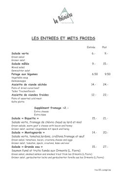 LES ENTREES ET METS FROIDS