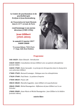 Hommage à Jean Gillibert - 21 janvier 2017