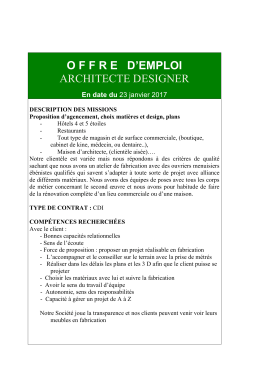 SPAM, agencement, Tarbes, CDI architecte designer. Offre du 23