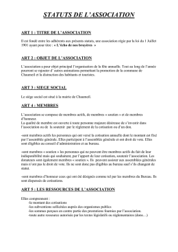 STATUTS DE L`ASSOCIATION