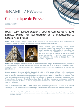 Communiqu&eacute; de Presse - NAMI