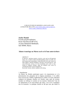 Jaafar Hamid Facult&eacute; polydisciplinaire, Route Sidi Bouzid BP 4162