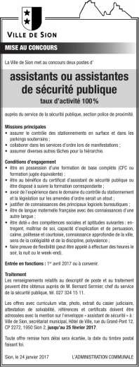 assistants ou assistantes de sécurité publique
