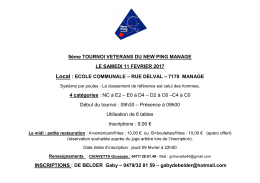 9&eacute;me TOURNOI VETERANS DU NEW PING MANAGE LE