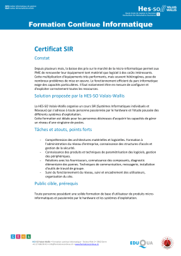 Problème et description des problèmes - HES-SO Valais