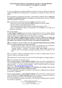 TR Mariage BTM - Consulat de France &agrave; Alger