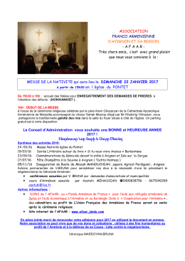 MESSE DE LA NATIVITE qui aura lieu le DIMANCHE 22 JANVIER