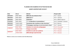 PLANNING DES EXAMENS DE RATTRAPAGE M2 MIS ANNEE