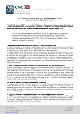 Communiqu&eacute; de presse