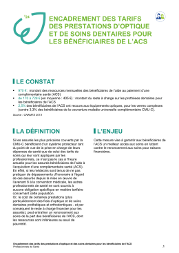 encadrement des tarifs des prestations d`optique et de soins