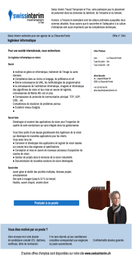 Ingénieur informatique - PDF de l`Annonce du 26.01