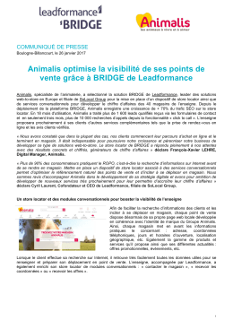 Animalis optimise la visibilit&eacute; de ses points de vente