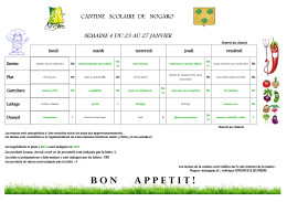 Menus cantine &eacute;cole de Nogaro en Armagnac