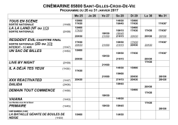 la grille de programmation