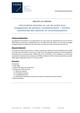 Informations fournies en cas de sortie d`un engagement de