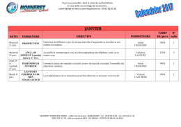 Planning formations - Monneret Formation Conseil
