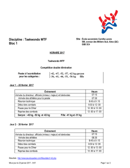 Horaire d&eacute;taill&eacute;