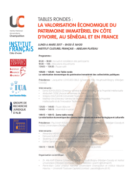 T&eacute;l&eacute;charger le programme - Institut National Universitaire