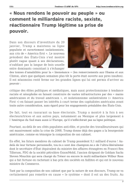 Nous rendons le pouvoir au peuple » ou