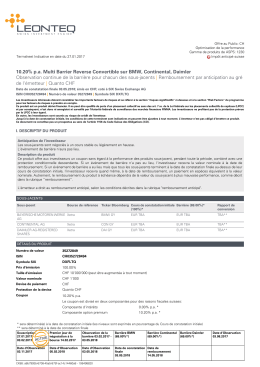 10.20% pa Multi Barrier Reverse Convertible sur BMW