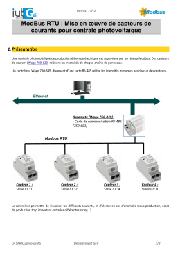 ModBus RTU : Mise en œuvre de capteurs de courants pour