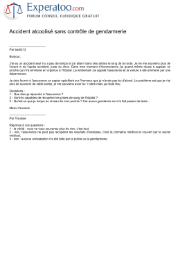Accident alcoolis&eacute; sans contr&ocirc;le de gendarmerie